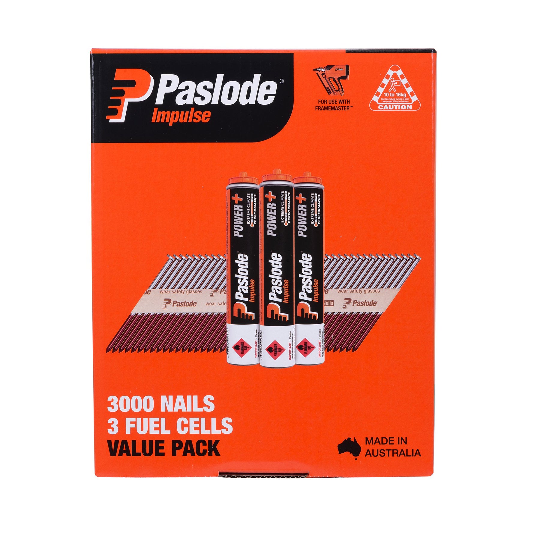 Paslode 75 x 3.06mm Hdg Impulse D Head Nail With Fuel - 3000 Pack B20569V