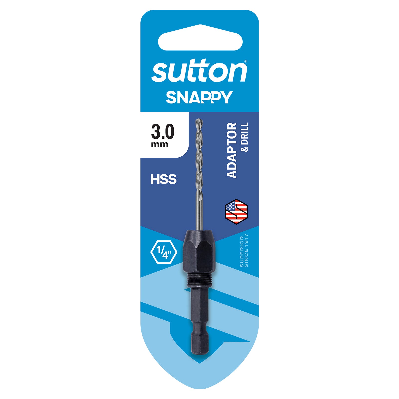Sutton Tools Drill Holder Hex-Shk Snappy & Jobber Hss Carded 3.0Mm D223H0300