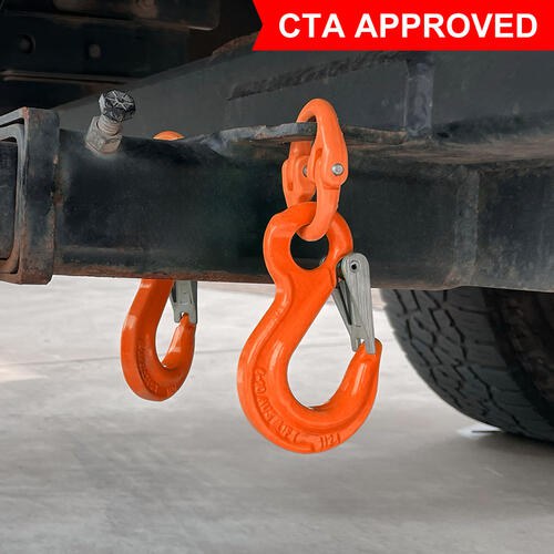 Austlift Grade 80 Trailer Safety Chain Hook Set 8mm Black 103508B