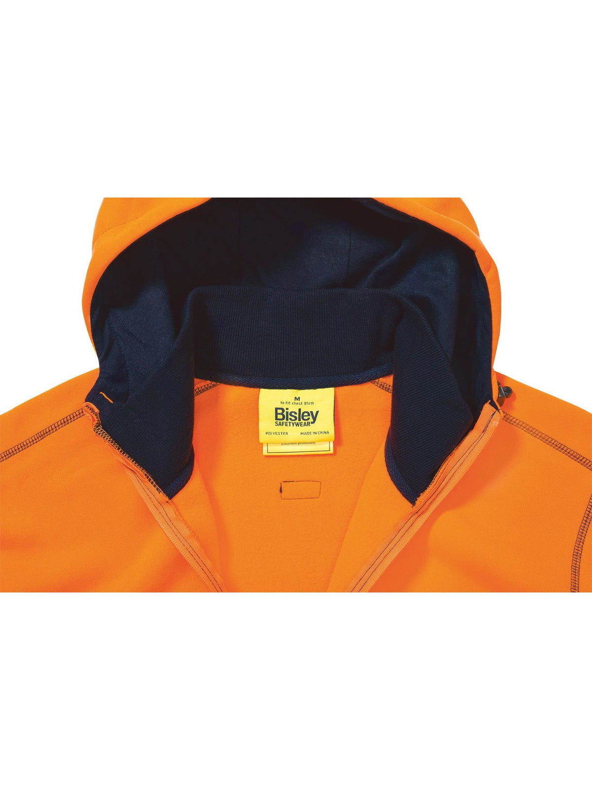 Bisley Workwear BK6819 Men's Orange/Navy S Hi Vis Zip Front Fleece Hoodie BK6819_TT05S