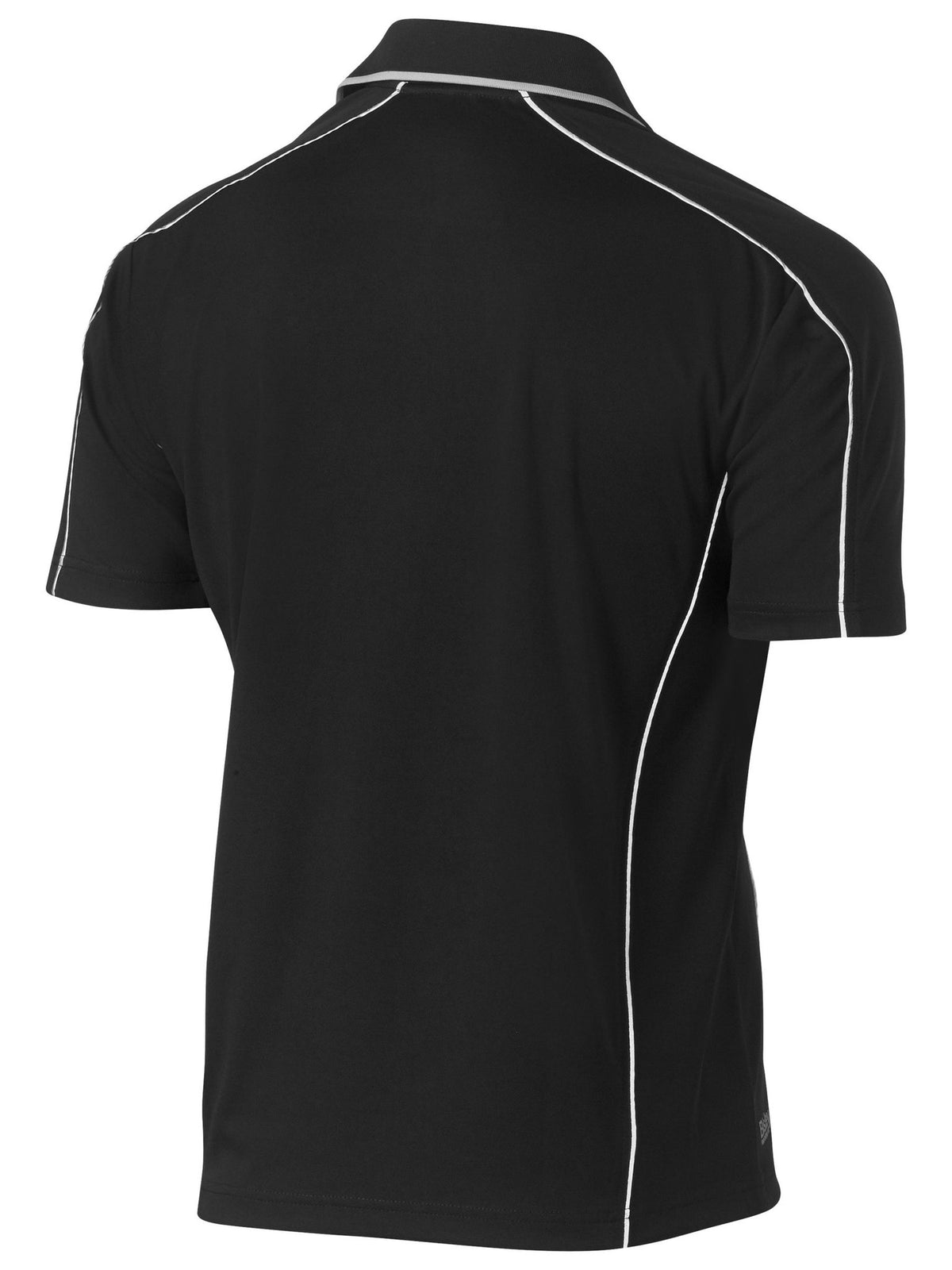 Bisley Workwear BK1425 Men's Black 2XL Cool Mesh Polo With Reflective Piping BK1425_BBLK2XL