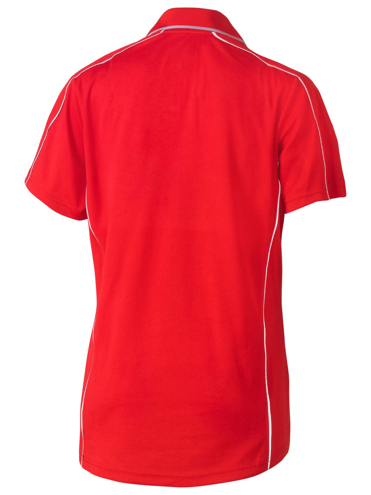 Bisley Workwear BKL1425 Women's Red - Discontinued 6 Cool Mesh Polo With Reflective Piping BKL1425_BRED6