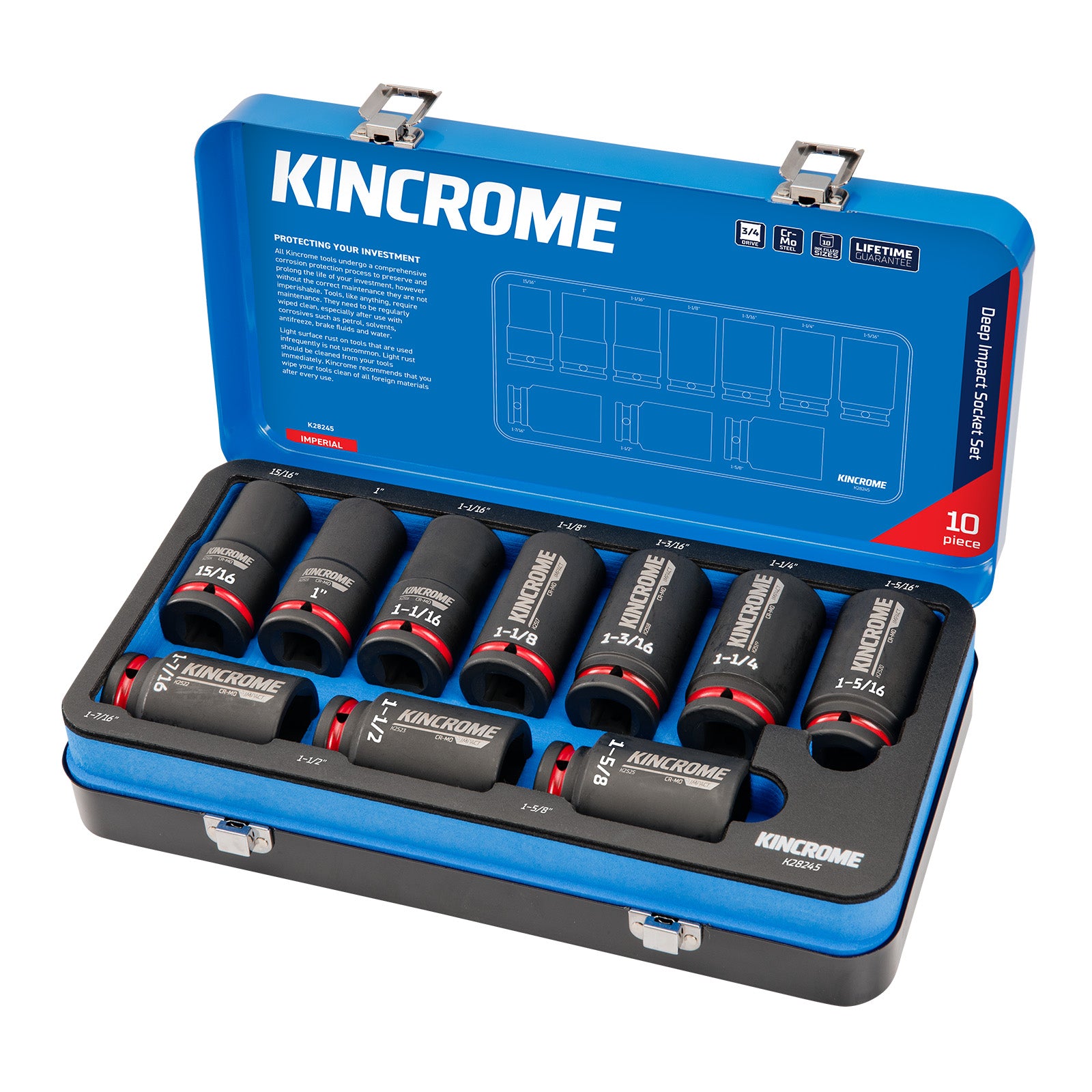 Kincrome Impact Deep Sktset 3/4 10P Imp K28245