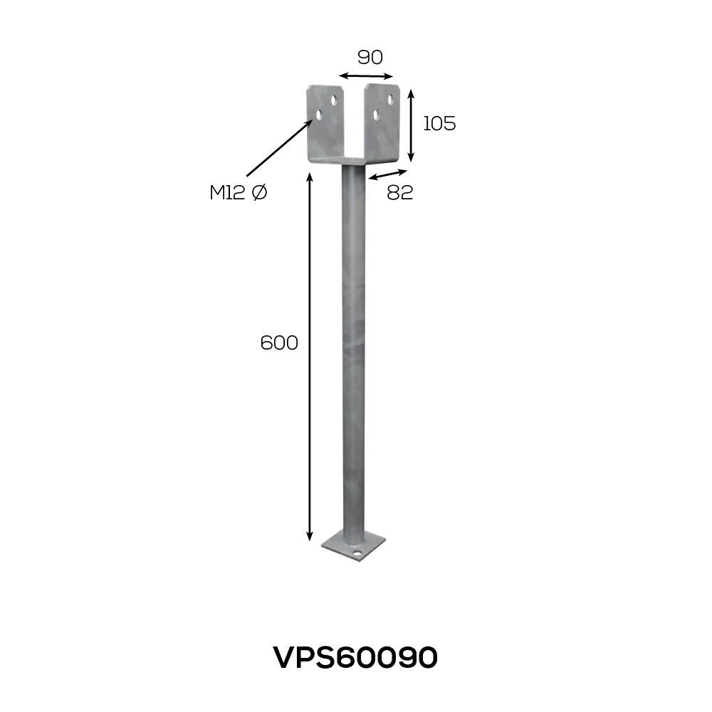 Vuetrade Post Support - 600mm X 90mm Full Stirrup VPS60090