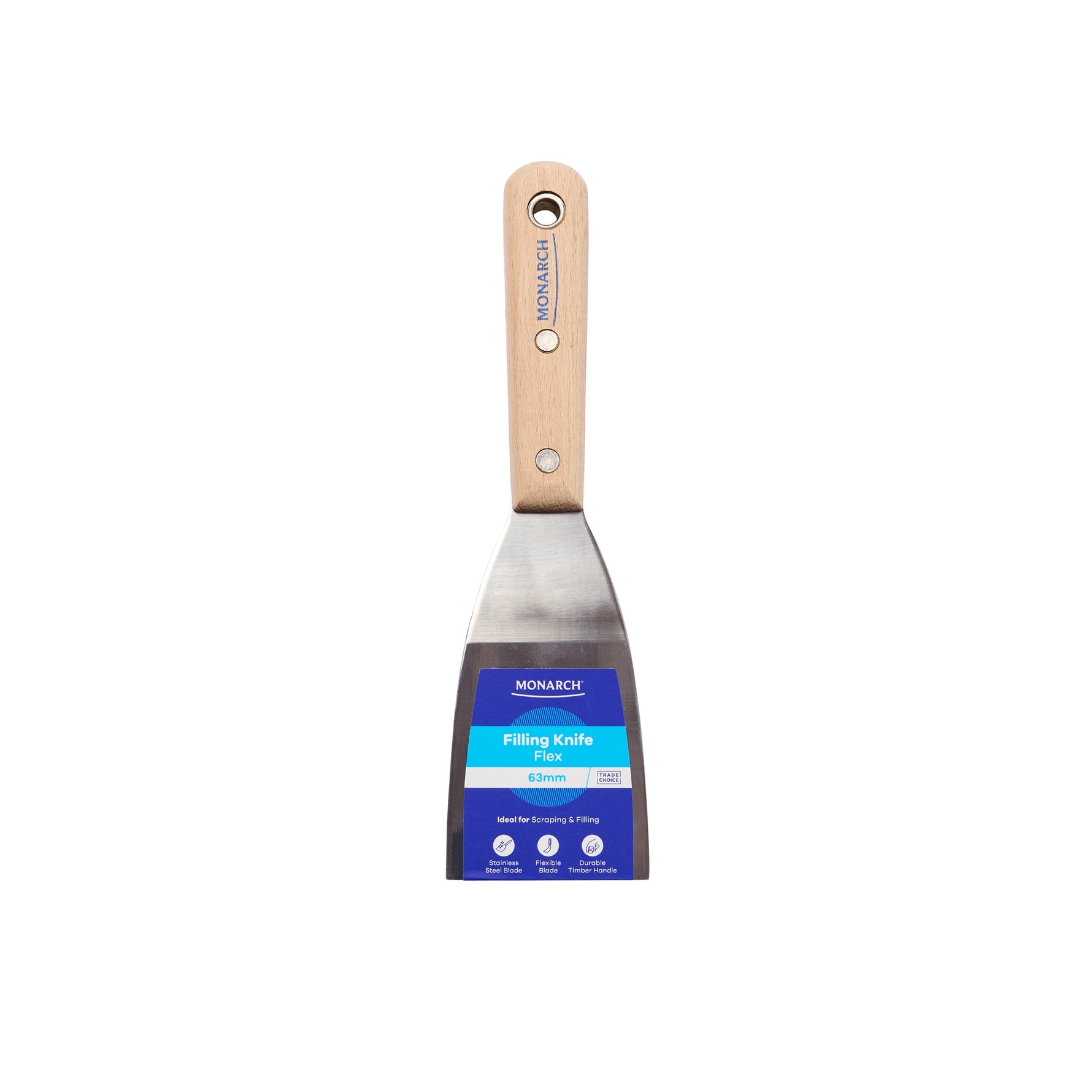 Monarch Timber Handle Filling Knife 63mm Flex
