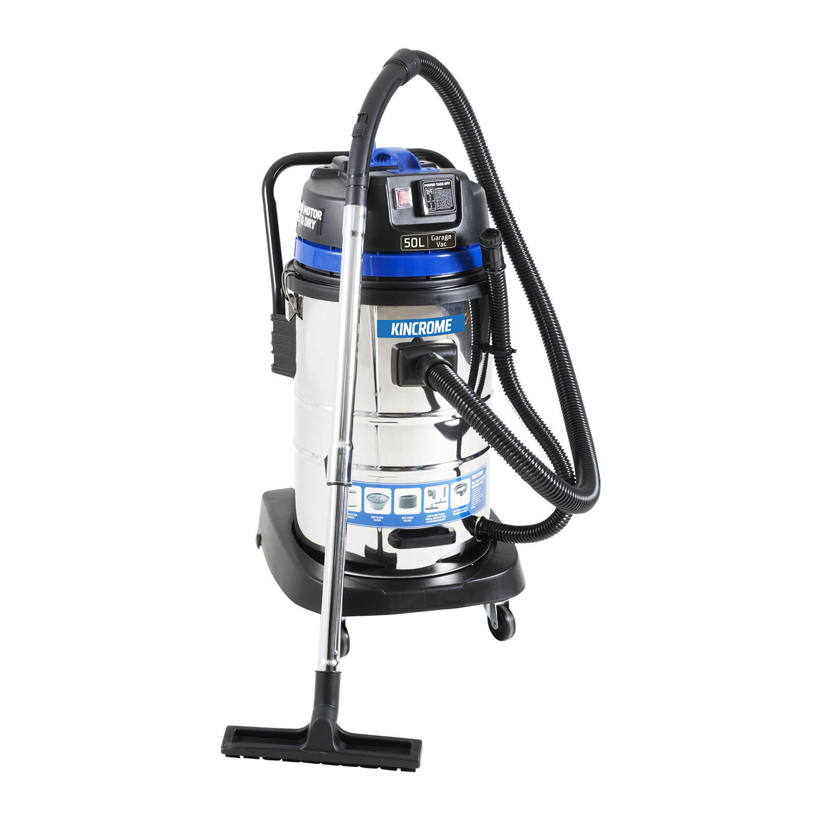 Kincrome Vacuum W&D 50Lt S/S Tank Pto KP704