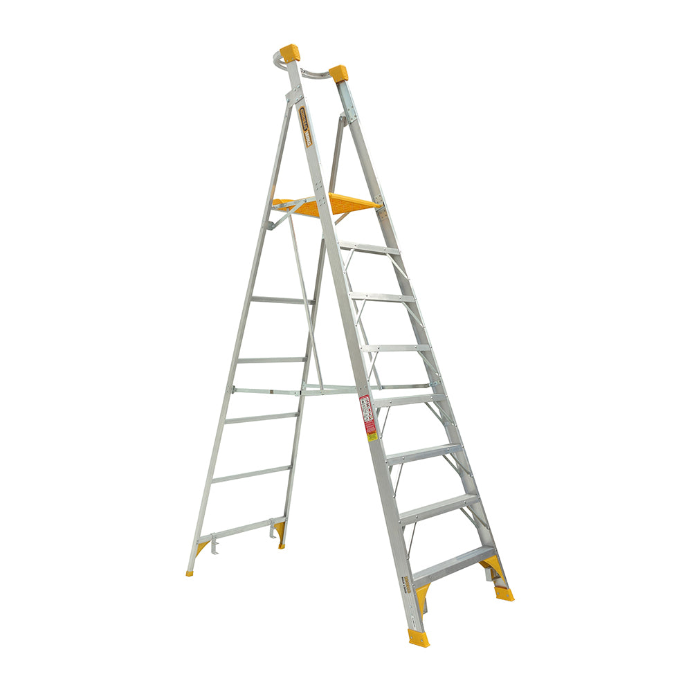 Gorilla PL008-HD Heavy Duty Platform Aluminium Ladder 2.4M (8ft) 180kg Industrial