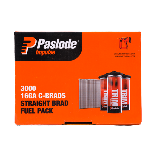 Paslode 45 x 1.6mm Zinc Plated C45 Impulse Brad With Fuel 3000 Pk B20629