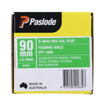 Paslode 90mm x 3.15mm Hdg D Head Framing 1000 Pack B20455