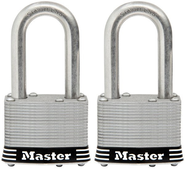 Master Lock S/STEEL Laminated 44MM Body Shackle 38MM - 2 Pack KA 1SSTLFAU