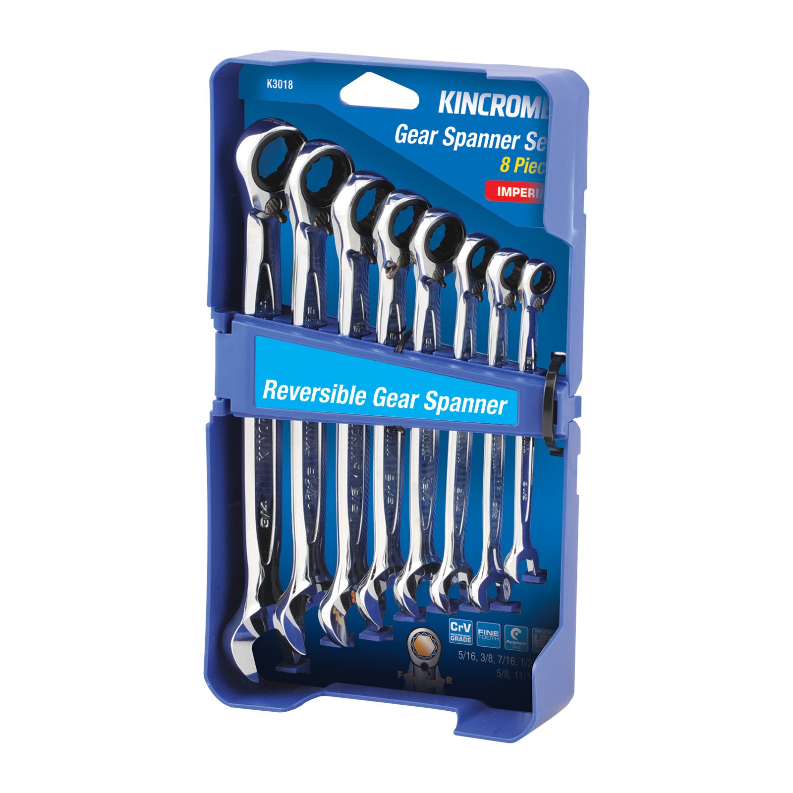 Kincrome 8Pce Reverse Gear Spanner-Imp K3018
