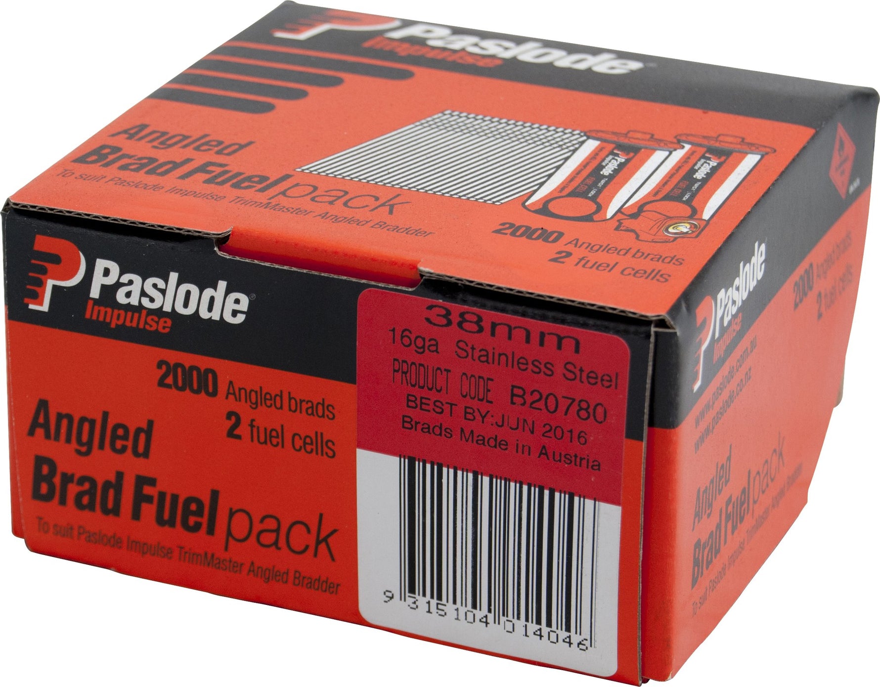 Paslode 38mm C Series Angled Brads 2000 Pack B20780