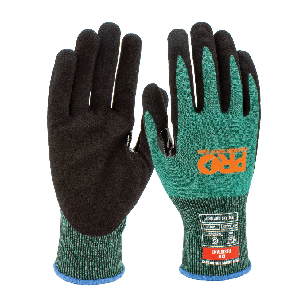 Pro Choice Safety Gear Green Size 8 Arax Green Nitrile Sand Dip Palm