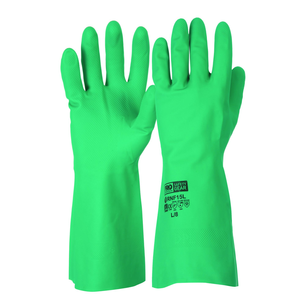 Pro Choice Safety Gear Green Size L Green Nitrile Gloves