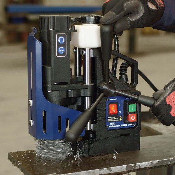 Holemaker PRO35 Magnetic Base Drill 240V Capacity 35mm Dia X 52mm Complete with Asset-Z HMPRO35K1