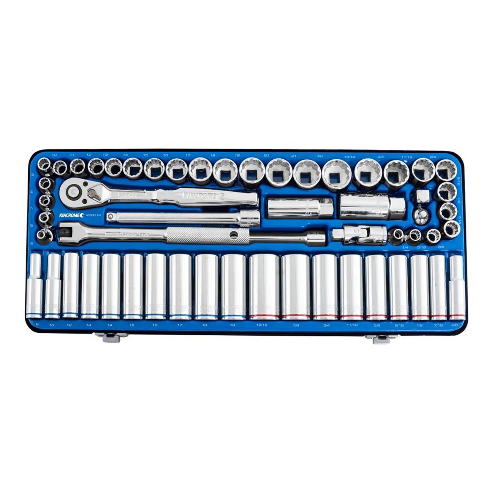 Kincrome Skt Set 57P 3/8D Met/Af Std/Dp K28014