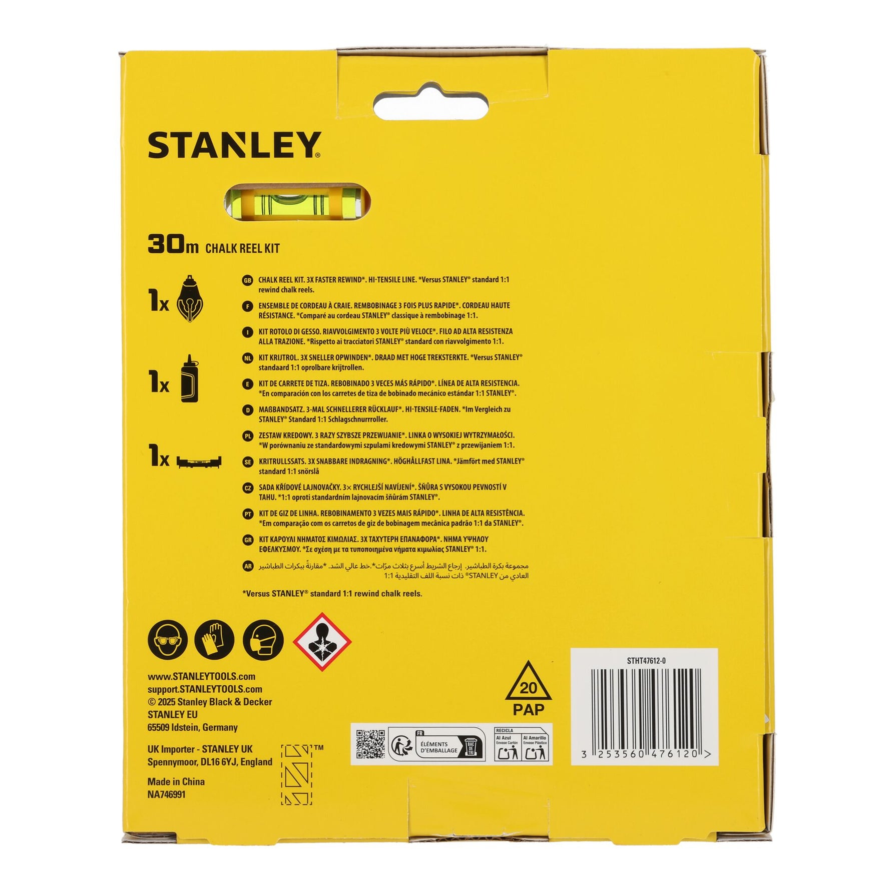 Stanley 6:1 KIT W / RED Chalk AND Level STHT47612-0