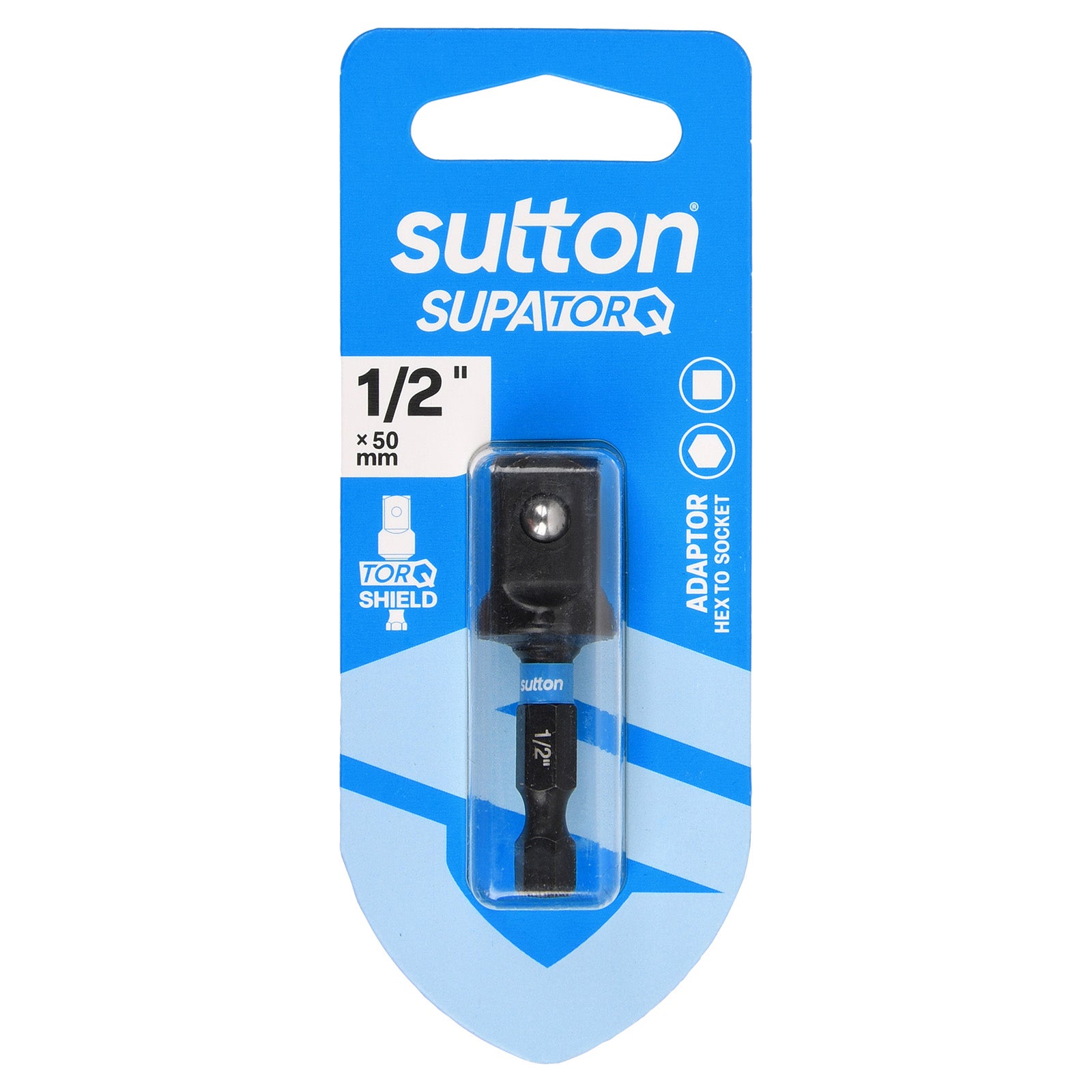 Sutton Tools Bit Adaptor Supatorq Hex To Socket 1/2In 50Mm 1Pk S240H01BE