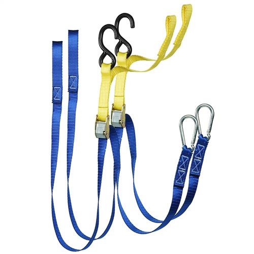 Austlift Motorcycle Tie Down with Snap Hook and S-Hook 25mm 250kg LC Pair 204015