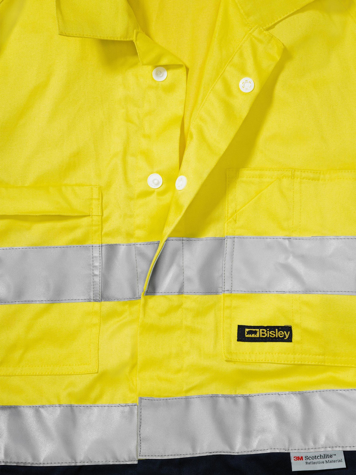 Bisley Workwear BC6719TW Men's Yellow/Navy 94 Taped Hi Vis Lightweight Coverall BC6719TW_TT01L94