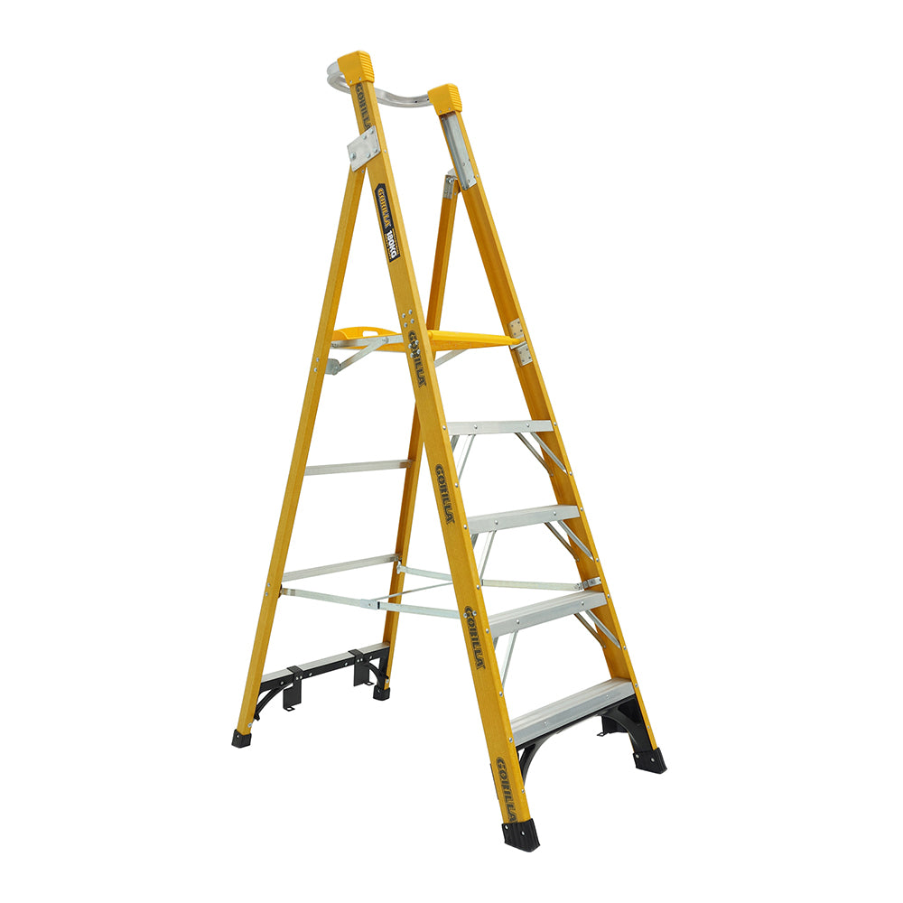Gorilla FPL005-HD Heavy Duty Platform Fibreglass Ladder 1.5M (5ft) 180kg Industrial