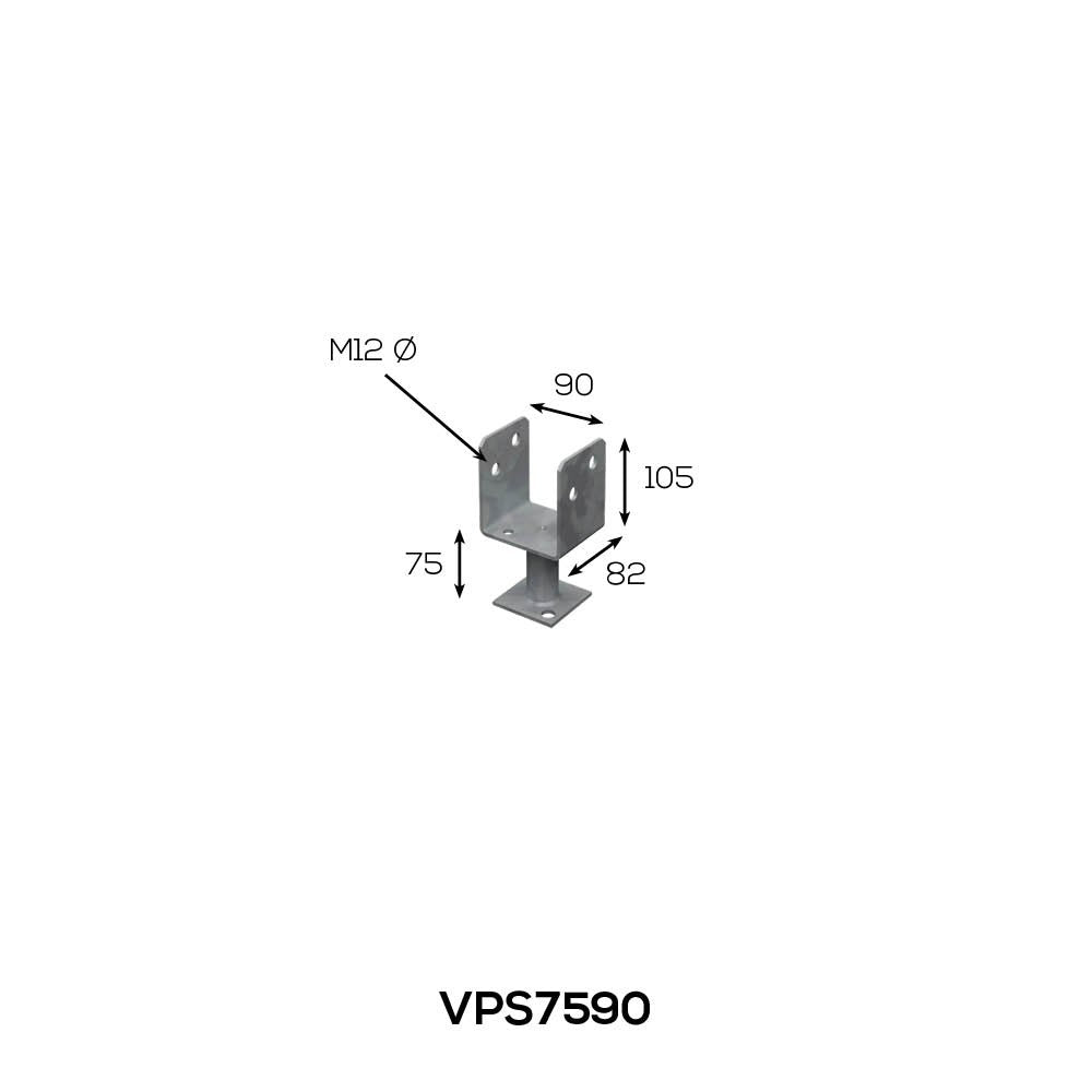Vuetrade Post Support - 75mm X 90mm Full Stirrup VPS7590