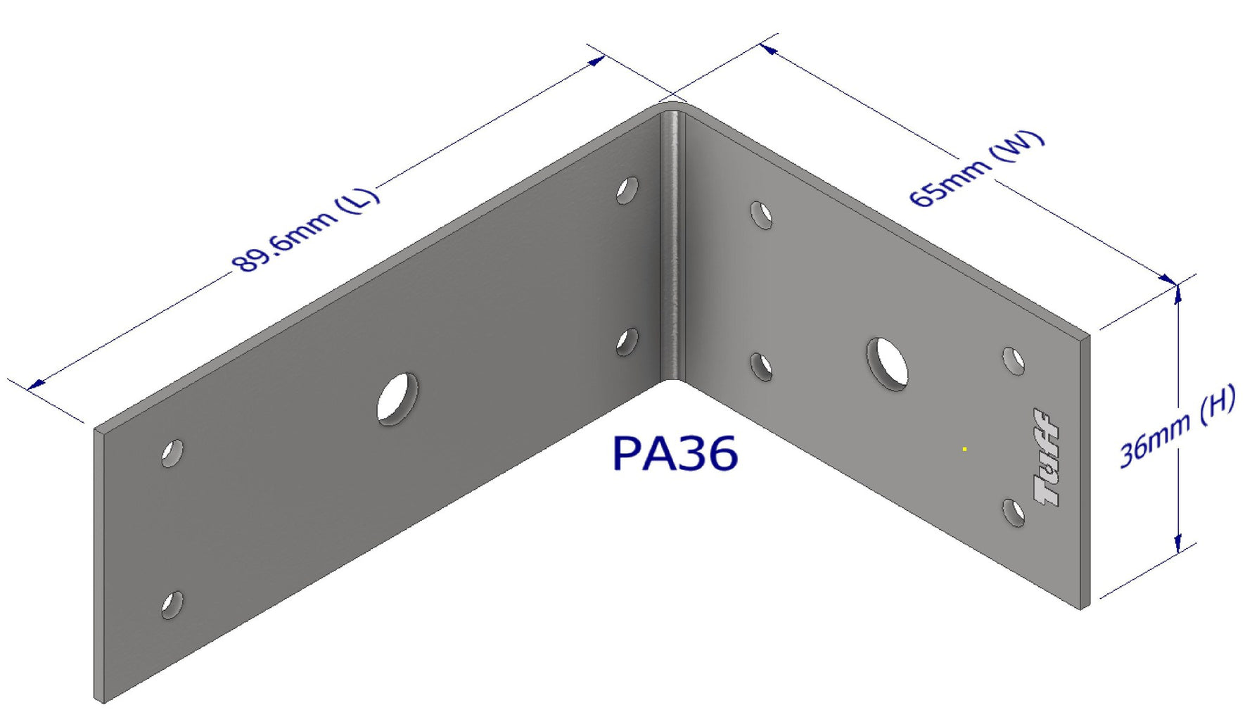 Tuff Range Pergola Angle Bracket 1.6mm PA36