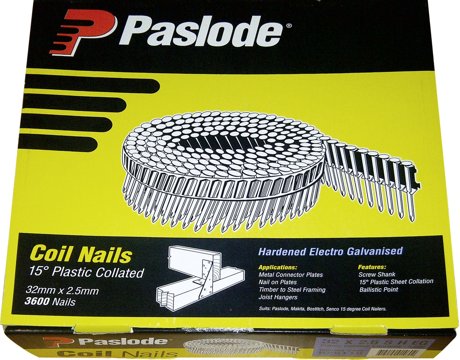 Paslode 32mm Collated Plastic Sheet Nails 3600 Pack B25110