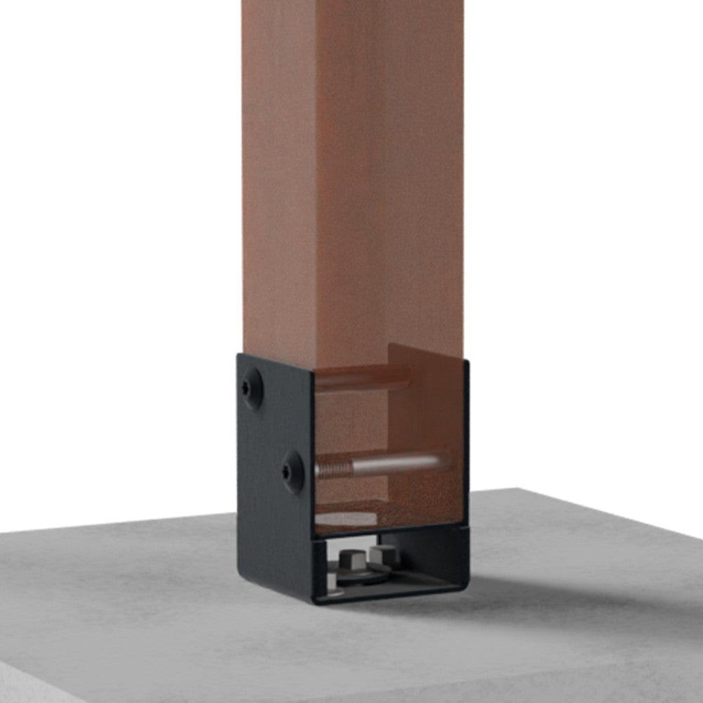 Vuetrade Blackout - Tradies Bolt Down Post Support Black- 90mm VTBPS90BK