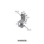 Vuetrade Post Support - 75mm - Half Stirrup VHSPS75