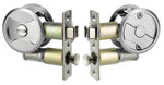 Lockwood Symmetry Round Cavity Sliding Door Satin Pearl Privacy Set DP 7400SPDP