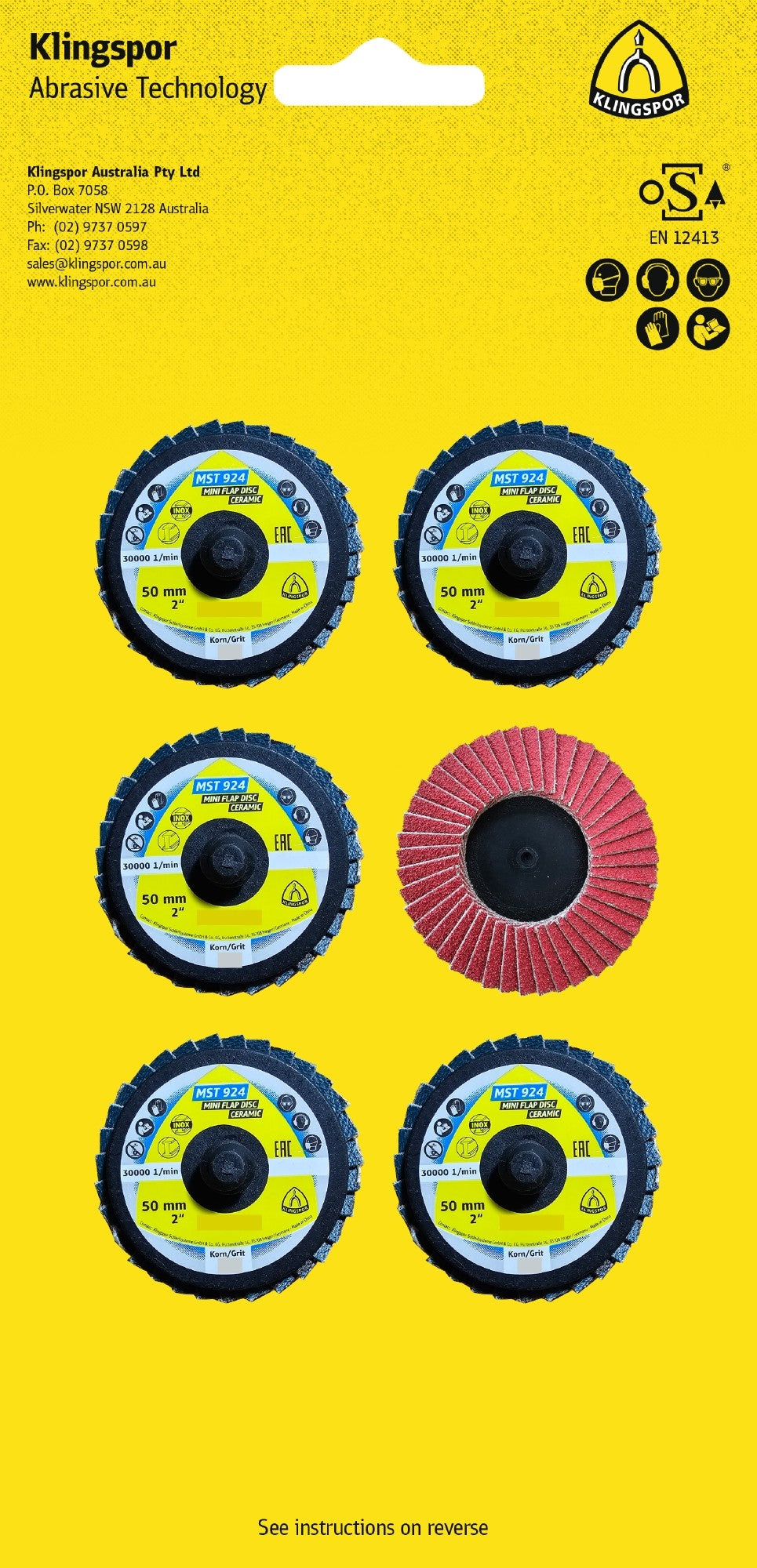 Klingspor 671316 MST 924 mini abrasive flap disc 50mm mixed grains