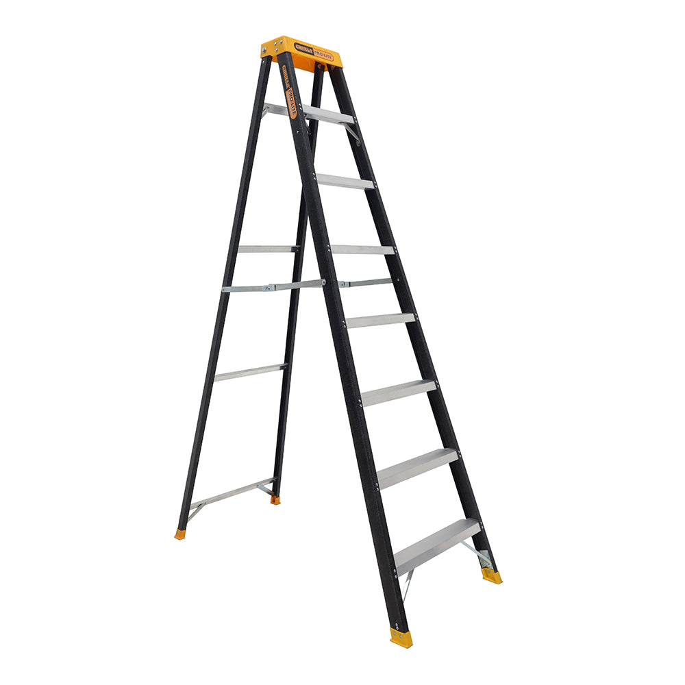 Gorilla FM008-PRO Pro-Lite 8 Step Fibreglass Single Sided A-Frame Ladder (2.35M) 150kg Industrial