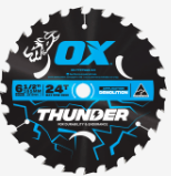 OX 184mm 24T TCT Demo Thunder Circ Saw Blade for Wood OX-TTCTW24-7.25