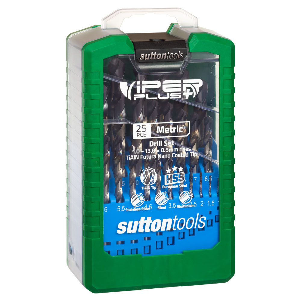 Sutton Tools Drill SM3 Jobber Hss-Tialn-Tip Viper+ Set 1-13Mm 25Pc D179SM3