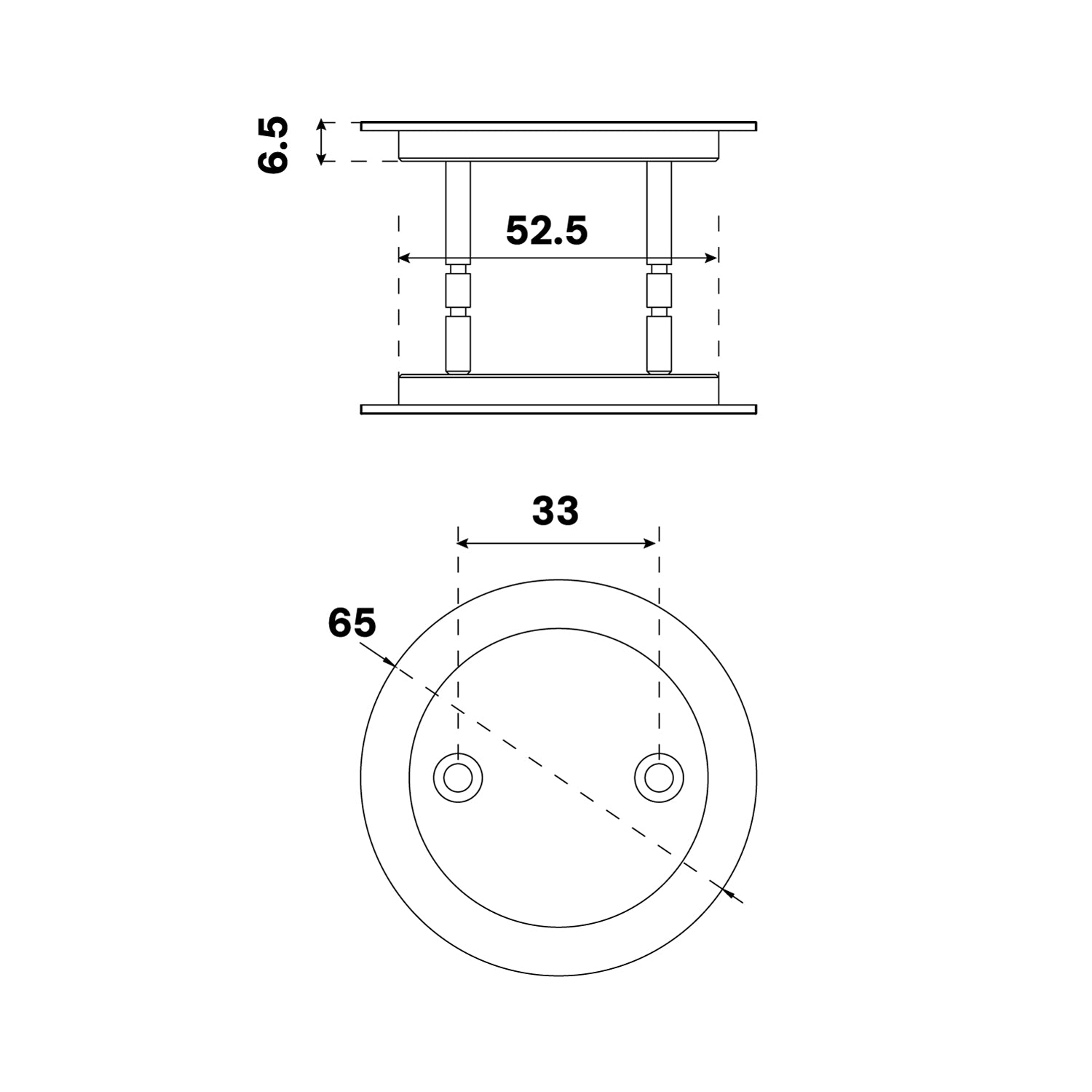 Lemaar Black 65mm Round Cavity Slider