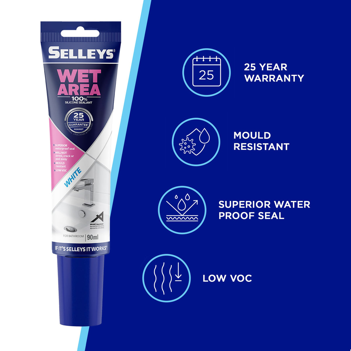 Selleys Wet Area White 90ml 103261