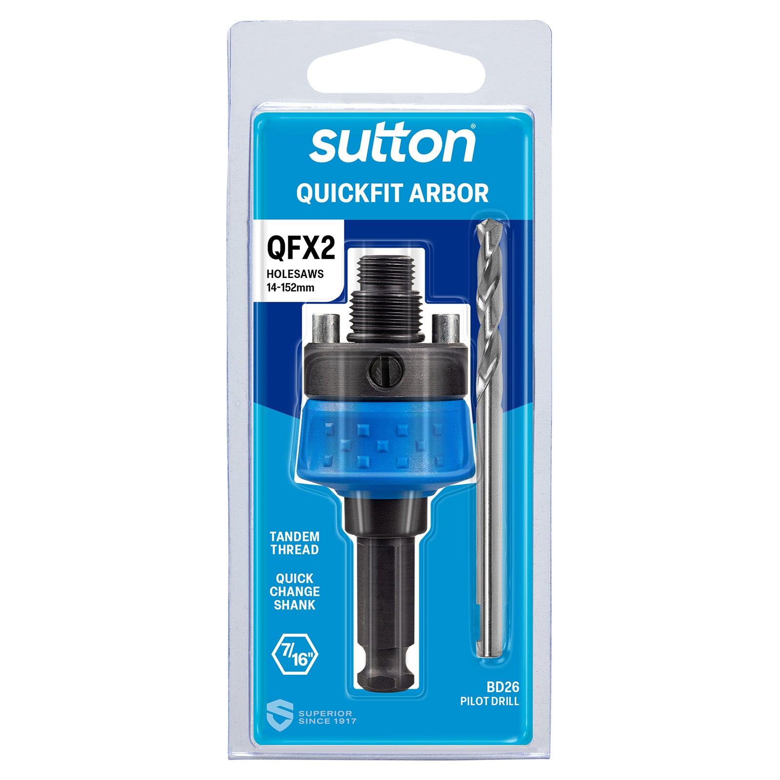 Sutton Tools Arbor QFX2 Quick Fit Suits Holesaw 1/2,5/8Unf H103QFX2