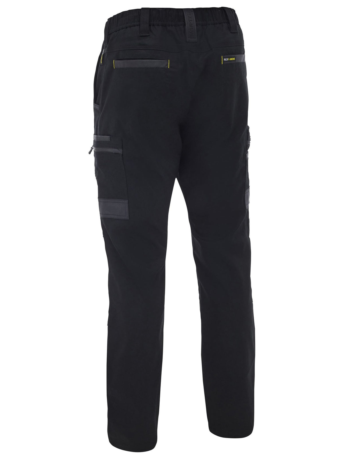 Bisley Workwear BPC6338 Men's Black 92 Flx & Move™ Stretch Canvas Elastic Waist Cargo Pants BPC6338_BBLKR92