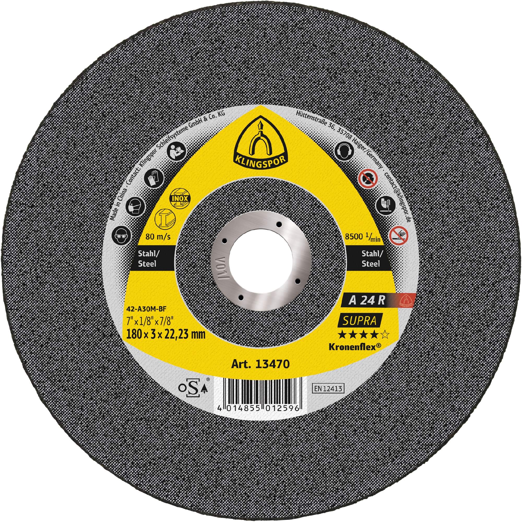 Klingspor 70467 A24 R 100mm x2.5mm x16mm steel cut off wheel
