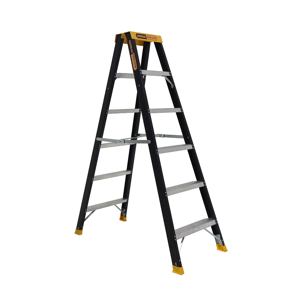 Gorilla FSM006-PRO Pro-Lite 6 Step Fibreglass Double Sided A-Frame Ladder (1.74M) 150kg Industrial
