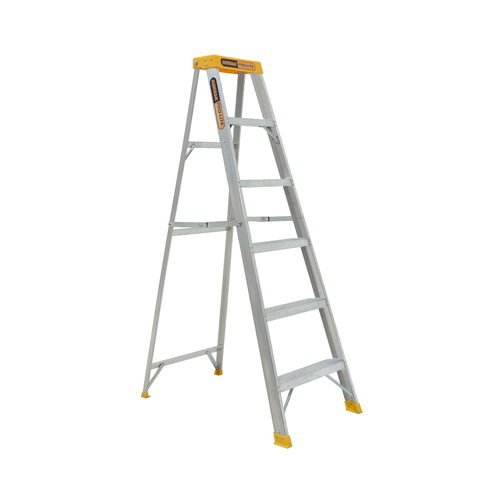 Gorilla M006-PRO Pro-Lite 6 Step Single Sided Aluminium Ladder (1.74M) 150kg Industrial