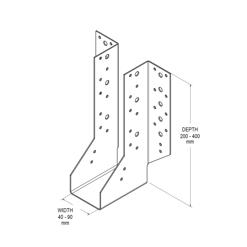 Vuetrade I-Beam Hanger 90mm X 200mm VIBHF90200