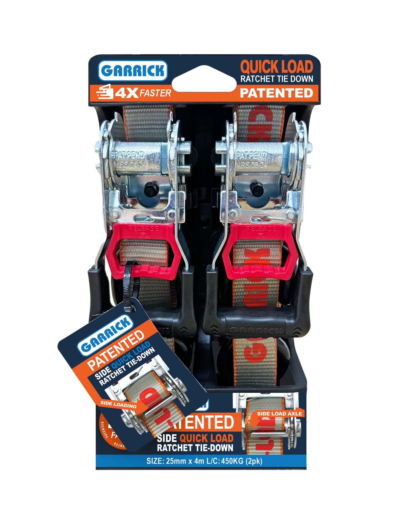 Garrick Quick Load Rtd-25mmx4Mx450kg - 2pk GQLRTD-25MM