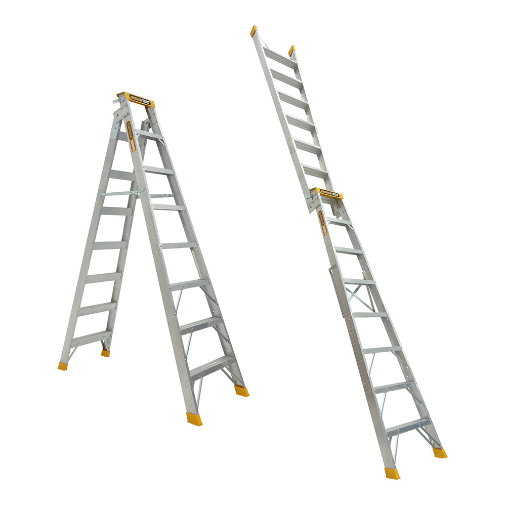 Gorilla DM008-HD Heavy Duty Dual Purpose Aluminium Ladder 2.4-4.5M (8-15ft) 180kg Industrial