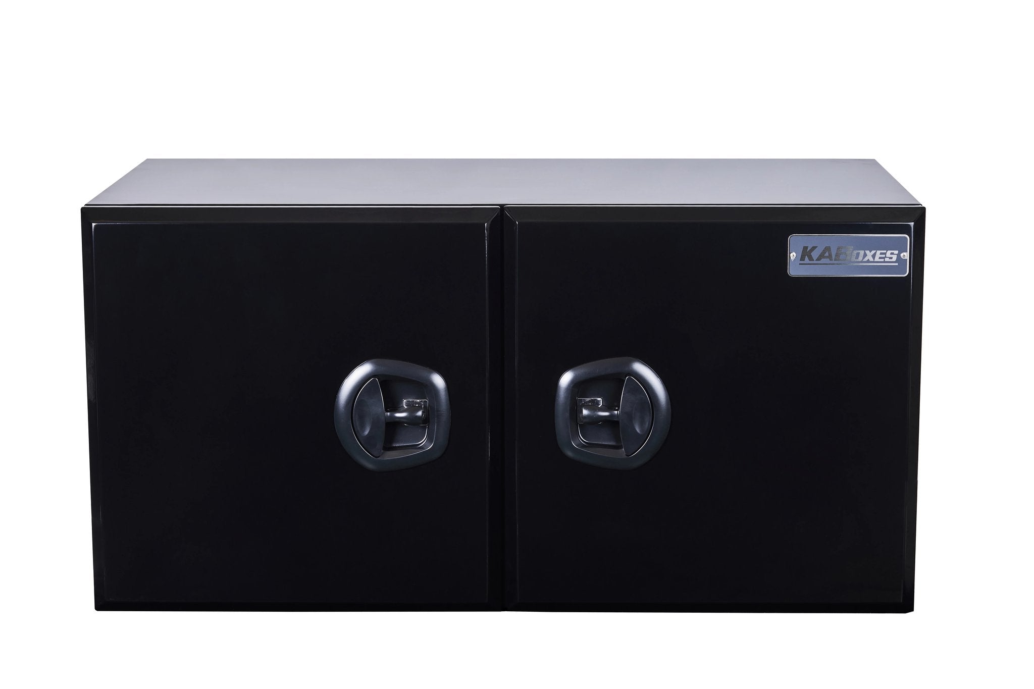KA Boxes Truck Box - Double Door - 2 Shelves - Black