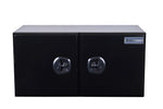 KA Boxes Truck Box - Double Door - 2 Shelves - Black