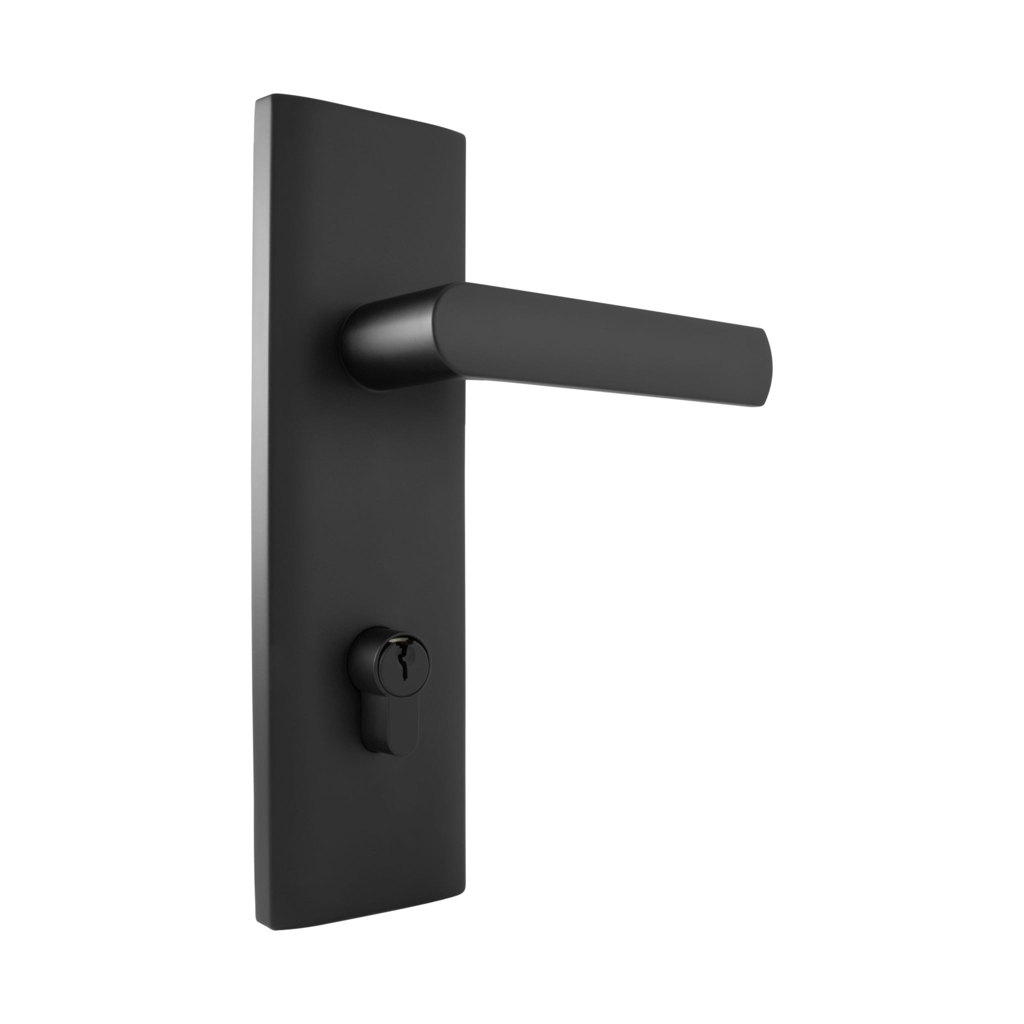 Gainsborough Matte Black Tradepro Bela Long Plate Entrance Lever Set