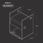 Vuetrade Blackout - Post Support - Bolt Down - 100mm VBPS100BK