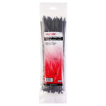 VoltFlow Premium Cable Ties 300mm x 4.8mm Black 100 Pack Nylon 66 UV CV300B